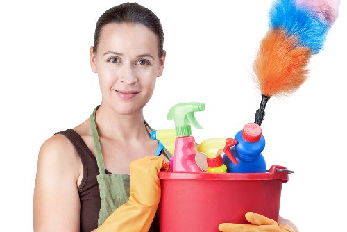 Communal hallway cleaning in a Brent apartment block