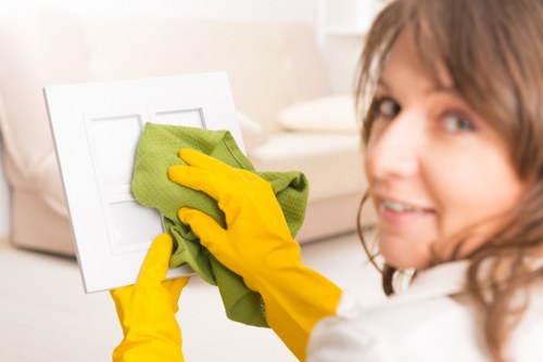 Local cleaning team preparing a Brent property for checkout